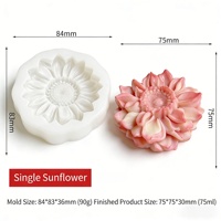 Moule à gâteau en mousse de fleurs artificielles, réutilisable, pour bougies parfumées florales DIY, en silicone, facile à démouler