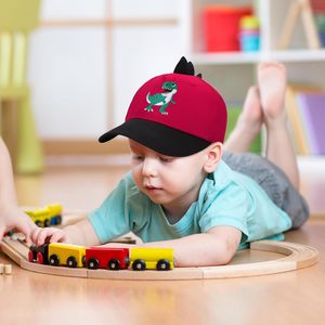 Sombreros para niños, bonitos sombreros bordados de dinosaurio T-Rex, gorra de camionero, gorra de béisbol para niños, gorra Snapback ajustable para niños y niñas de 2 a 8 años - Product Image 5