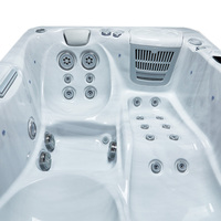 VIRLUX Spa moderne à économie d'énergie et respectueux de l'environnement avec panneau de commande tactile intelligent, 25 jets, autoportant pour usage extérieur
