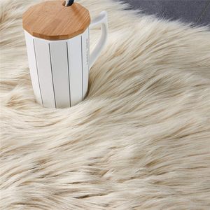 Kunst pelz Schaffell Beige Teppich Ultra Soft Fluffy Kunst pelz Shaggy Stuhl bezug Sitzpolster für Schlafzimmer Wohnzimmer Plüsch - Product Image 3