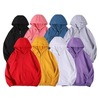 Cárdigan con cremallera, suéter, ropa de trabajo de manga larga para hombres y mujeres, chaqueta de rizo con capucha de Color sólido