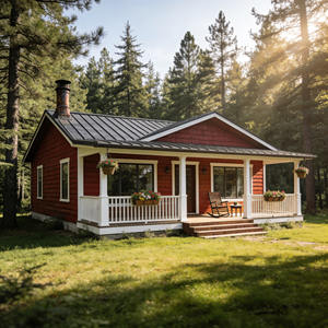 <span class=keywords><strong>Casa</strong></span> de Madera Completa de Estilo Rústico Norteamericano, Cabaña de Troncos con Dormitorio, Cocina y Sala de Estar, Solución Completa - Product Image 1