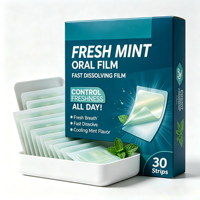 Oraal oplossende film energiestrips met vitaminen, frisse smaak, 30 stuks voor volwassenen