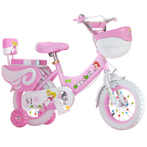 Nieuwe opvouwbare kinderfiets (2-12 jaar) met reflecterende elementen, zijwieltjes, carbonstalen frame, 12-18 inch wielen en veiligheidsbeugels - Product Image 5
