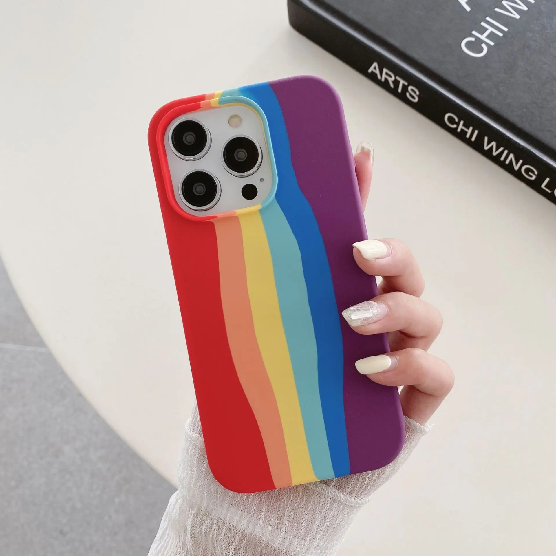 Food Grade Siliconen Regenboog Mobiele Telefoon Covers Voor Iphone 11 12 13 14 15 Pro Max Silicon Gel Beschermende Mobiele Telefoon Covers