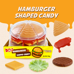 Bonbons gélifiés en forme de hamburger, en <span class=keywords><strong>gros</strong></span>, sur mesure, avec étiquette privée, halal, casher, forme de hamburger, <span class=keywords><strong>confiserie</strong></span> molle - Product Image 1