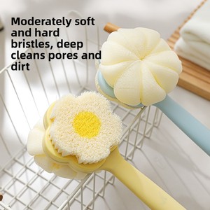 2-in-1 Double-Sided Long Handled Oval Bath Brush with PP Material Special Back <b>Scrubbing</b> for Children & Babies Showering Bathing - Product Image 3