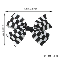 3.5 "F1 drapeau à carreaux course paillettes cheveux arcs enfants drapeau à carreaux pince en cuir filles course voiture accessoires