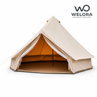 Tente cloche en toile de coton Grand Bell 4m, tente de camping de luxe pour les voyages en famille