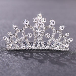 Moda bambini corona diadema <span class=keywords><strong>bambina</strong></span> <span class=keywords><strong>principessa</strong></span> pettine per capelli compleanno Performance in lega di cristallo - Product Image 6
