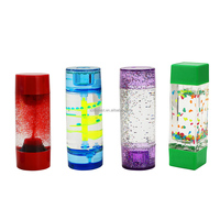 Bouteille de liquide sensoriel en acrylique personnalisée, minuteur, fidget, sablier à huile, apaisant, anti-stress, pour cadeaux promotionnels et festifs