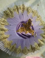 Vestido de Ballet Profesional para Mujer, Tutú Blanco, Traje Clásico para Actuación, Bordado Dorado, Ropa de Danza Escénica