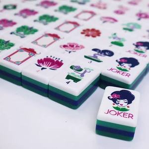 Custom - made Light Green Acrylic 4 - Layer American <b>Mahjong</b> <b>Set</b> with Artwork for Entertainment - Product Image 2