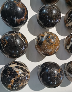 黒金大理石球香炉 天然大理石 ホームデコレーション 石製品 - Product Image 3