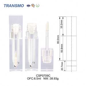 Tubo de Brillo Labial, Tubo de Brillo Labial de Cristal, Envase de Lápiz Labial, Logotipo Personalizado, Cristal, 6.5 ml, Brillo Labial Cuadrado - Product Image 4