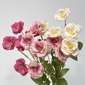 Flores Artificiales de Gardenia, Rama Individual de 6 Cabezas, Alta Simulación, Plástico y Seda, Decoración para Bodas y Hogar - Product Image 3