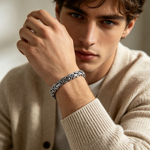 Pulsera Bizantina <span class=keywords><strong>KALEN</strong></span> de Acero Inoxidable con Eslabones de 4/5/6/7/8mm Estilo Hip Hop Bañada en PVD Oro de 18K, Plata o Negro - Product Image 5