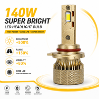 Ampoule de phare LED H7 haute performance 140W 12500LM 12V en aluminium à petite base pour kit d'amélioration de la conduite nocturne