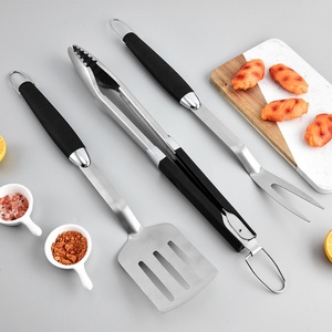 Juego de 3 Utensilios para Carne: Tenedor, Espátula y Pinzas de Acero Inoxidable para Parrilla, Accesorios para Cocina al Aire Libre - Product Image 2