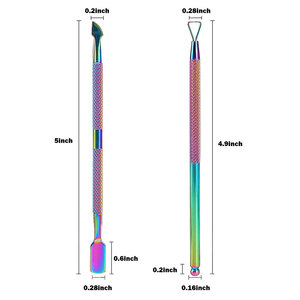 High Quality 2 PCS Multi Color Cuticle Pusher for Cleaning Shaping and Removing Dead Stainless Steel <b>Nail</b> <b>Tools</b> Cuticle Pusher - Product Image 4