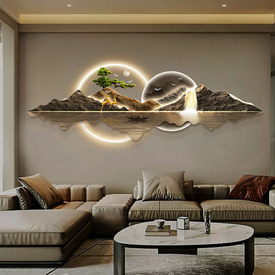 Modern Living Room Wall Decoration with Acrylic LED Art