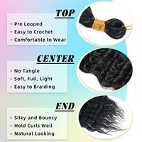 Extensions de cheveux synthétiques en vrac, 20 pouces, bouclés crépus, pour réparation de dreadlocks, tresses et torsades, noir naturel teint, trame simple