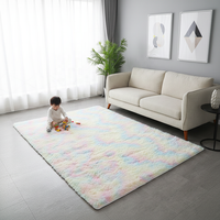 Tapis moderne de luxe en laine/soie, super doux, moelleux, en peluche, rectangulaire, pour chambre à coucher, salon, couloir, couleur unie, lavable en machine