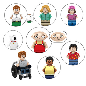 TP461-TP469 Personajes de la Serie Animada de <span class=keywords><strong>Comedia</strong></span> Familia Griffin Stewie Bloques de Construcción Educativos de Plástico Mini Juguetes para Niños - Product Image 1