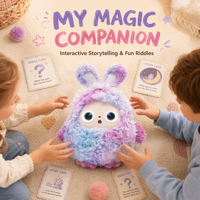 Peluche lapin interactive, fourrure moelleuse dégradée violette, grands yeux, réponse vocale, pour filles, jouet éducatif STEM, OEM