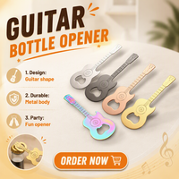 Ouvre-bouteille de bière multifonctionnel en forme de guitare, en acier inoxydable, magnétique, écologique, portable, gadget créatif, design épaissi