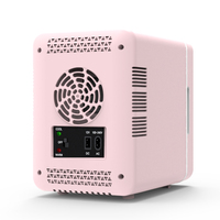 Mini-réfrigérateur rose 4L en promotion avec miroir LED pour le rangement des cosmétiques et des soins de la peau pour filles