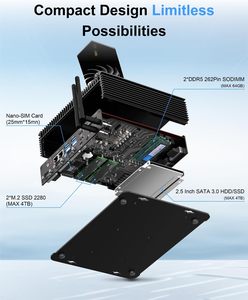 Mini PC Industrial con Chasis Integrado, <span class=keywords><strong>Core</strong></span> I3/i5/<span class=keywords><strong>i7</strong></span>, Windows 11 <span class=keywords><strong>Pro</strong></span>, Ethernet Dual de 2.5Gbps, Amplio Rango de Voltaje CC 9V-36V, 8GB/16GB/32GB RAM - Product Image 4