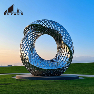 Sculptures <span class=keywords><strong>de</strong></span> <span class=keywords><strong>lune</strong></span> en acier inoxydable modernes <span class=keywords><strong>de</strong></span> grande taille pour <span class=keywords><strong>la</strong></span> décoration extérieure des hôtels et villas QUYANG, <span class=keywords><strong>avec</strong></span> éclairage - Product Image 5
