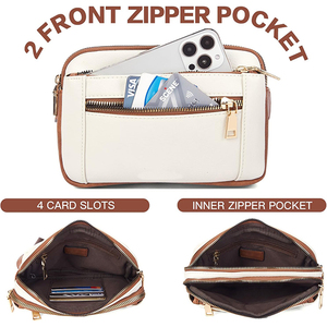 Sac banane unisexe de luxe en cuir, antivol, étanche, avec fermeture éclair, GPS intégré, pour utilisation en bandoulière ou à la taille, sacoche utilitaire pour argent et objets - Product Image 3