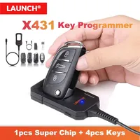 Outils de programmation de clés LAUNCH X431 avec 4 clés et 1 puce Super Chip, compatibles avec la série complète X431 PAD V/ IMMO PLUS/ ELITE
