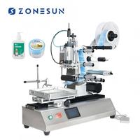 ZONESUN ZS-TB180 Étiqueteuses semi-automatiques de bureau pour surfaces planes, pour bouteilles de désinfectant pour les mains, de parfum, en verre, ovales, carrées et plates