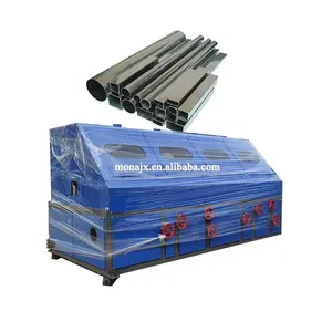 Square and rectangular carbon steel pipes 8 heads rust grinding and polishing machine.