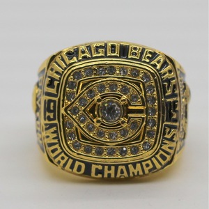 Bague de championnat des Chicago Bears, plaquée or, en alliage, bijoux de football, champions du monde 1985 - Product Image 1