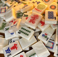Ensemble de Mahjong américain de luxe personnalisé de 160 tuiles, écologique, pour 4 joueurs, en acrylique vert jade nacré, avec règles NMJL, idéal pour un cadeau