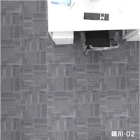 Dalles de moquette carrées fines en polypropylène commercial antidérapant à boucles, avec support en PVC, 50x50cm, pour hôtels et bureaux