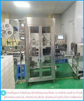 Machine automatique électrique PLC d'étiquetage et de scellage de manchons pour bouteilles et canettes, avec tunnel de rétraction thermique et applicateur pour métal, verre, bois
