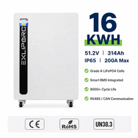 Batterie au sol divisée LiFePO4 16kWh 314Ah 51.2V IP65 avec BMS intelligent CAN pour système de secours solaire hybride domestique complet Growatt pour Solis