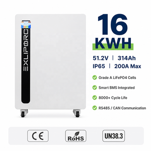 Batería de Suelo LiFePO4 de 16kWh 314Ah 51.2V IP65 con BMS Inteligente para Respaldo Solar Doméstico Completo Fuera de Red Growatt Victron Solis - Product Image 1