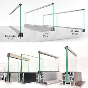 Balustrades en verre avec profilés en aluminium de luxe pour terrasse extérieure, montage au sol - Product Image 6