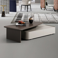 Ensemble de tables basses en bois MDF avec revêtement en papier placage de noyer de luxe moderne