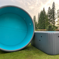 Piscine gonflable rectangulaire en PVC à structure Drop Stitch personnalisée, durable, pour l'extérieur