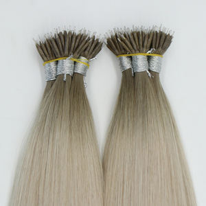 Venta caliente cutícula virgen alineada cabello ruso 18 20 pulgadas doble dibujado Nano anillo punta extensiones de cabello humano - Product Image 2