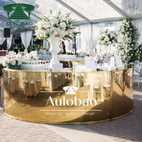 Table haute moderne en acier inoxydable avec plateau en verre pour les fêtes, les événements, le salon, l'appartement
