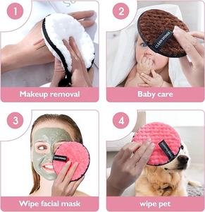 Tampons démaquillants personnalisés avec logo, réutilisables, ronds, doux, pour le nettoyage du visage, serviettes, lavables des deux côtés, tissu <span class=keywords><strong>démaquillant</strong></span> - Product Image 5