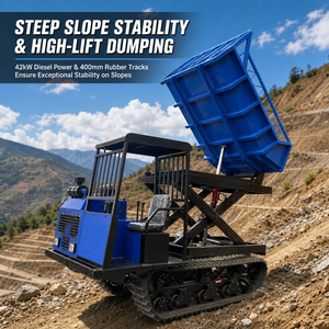 Chariot sur chenilles à plateforme surélevée avec plateforme élévatrice à ciseaux, plateau de chargement surélevé, siège conducteur et cabine <span class=keywords><strong>pour</strong></span> vergers de fruits en Asie du Sud-Est - Product Image 5